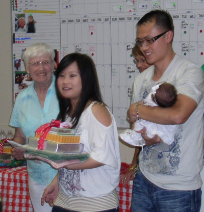 Once a year a local church makes baby quilts, prepares gifts, decorates, orders meals, and serves our clients for a Baby Dedication Ceremony.